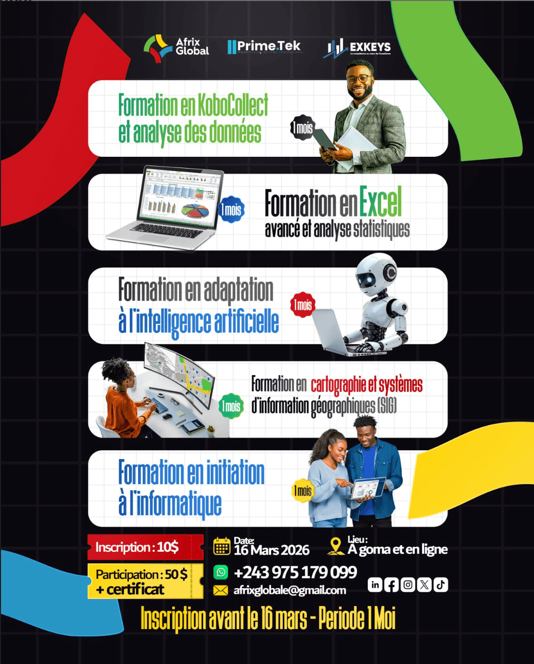 Nous vous proposons 5 formations pratiques, en présentiel et en ligne, pour renforcer vos compétences en numérique et analyse de données, des atouts essentiels et recherchés sur le marché.